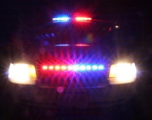 police lights all lit up